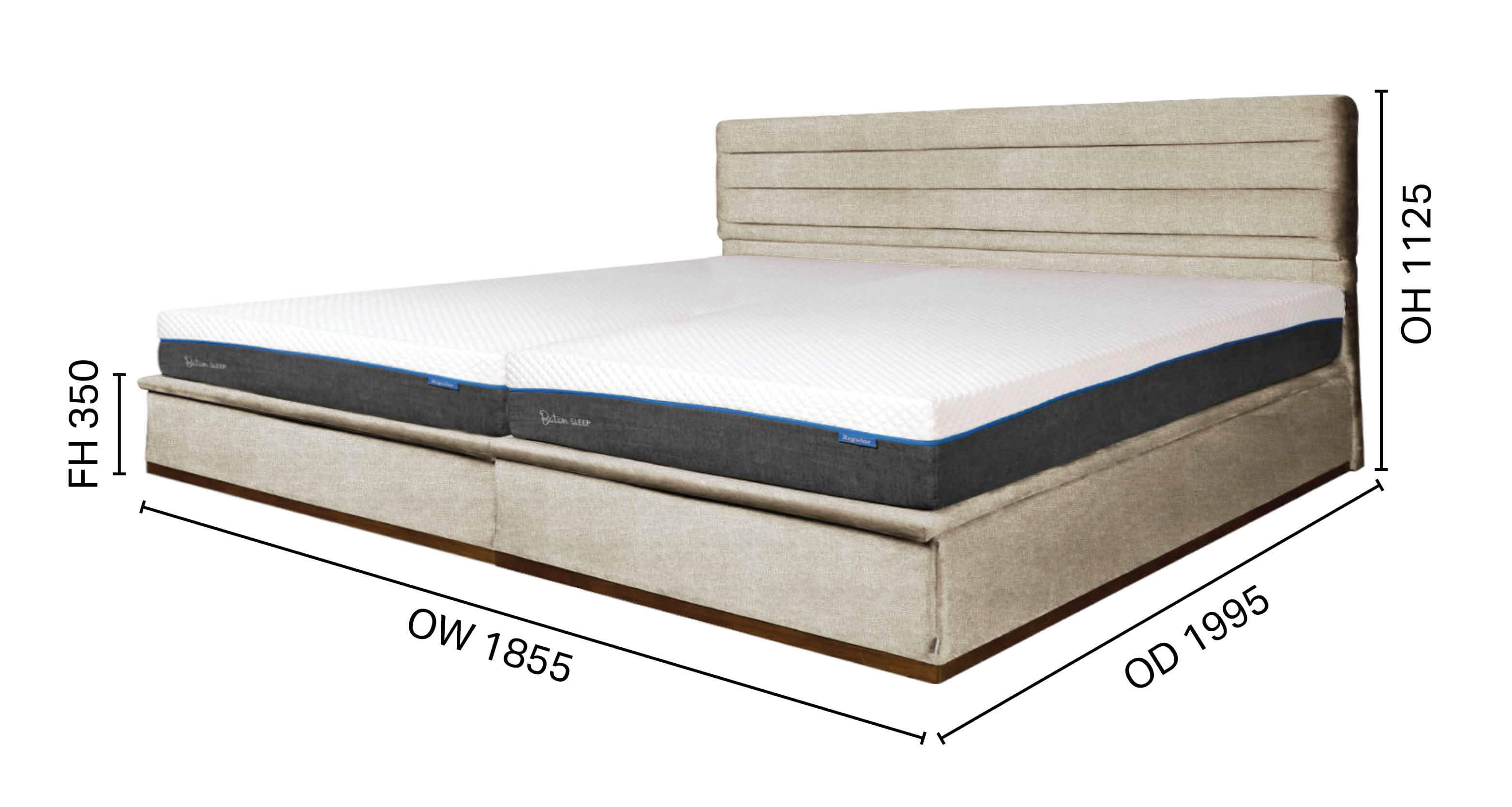 Ascot Bed Frame with Headboard - King